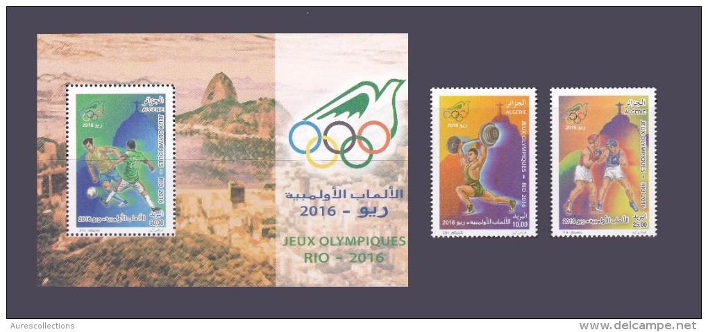 ALGERIE ALGERIA 2016 JEUX OLYMPIQUES RIO OLYMPIC GAMES BRAZIL BRASIL BOXING BOXE WEIGHTLIFTING FOOTBALL SOCCER MNH ** - Sommer 2016: Rio De Janeiro