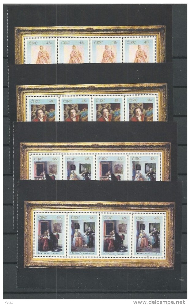 2003 MNH Ireland Mi 1527-30 Booklet Panes National Galery 2, Postfris** - Ungebraucht