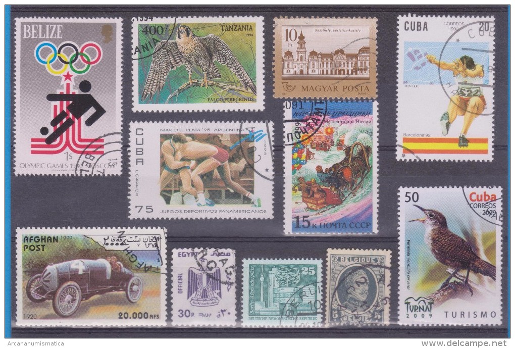 LOT OF USED STAMPS COCHES CARS DEPORTES SPORTS ANIMALES  ANIMALS  PAISES  COUNTRIES VARIOS  VARIOUS   S-1514 - Kilowaar (max. 999 Zegels)