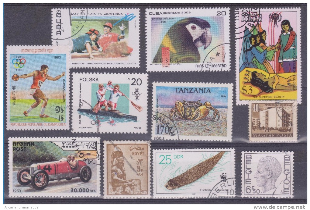 LOT OF USED STAMPS COCHES CARS DEPORTES SPORTS ANIMALES  ANIMALS  PAISES  COUNTRIES VARIOS  VARIOUS   S-1515 - Lots & Kiloware (mixtures) - Max. 999 Stamps