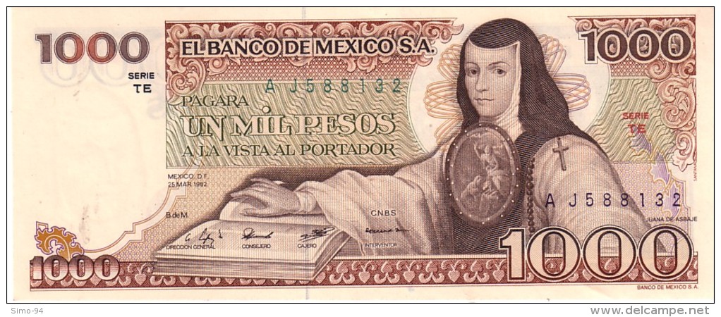Mexico P.76d 1000 Pesos 1982 Unc - Mexiko
