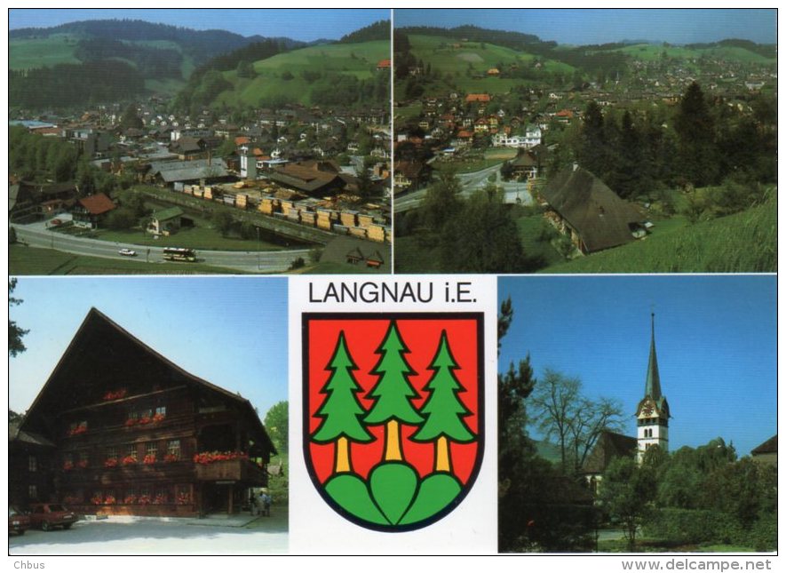 Langnau I. E. (Emmental) Autobus Bauernhaus Kirche - Langnau Im Emmental