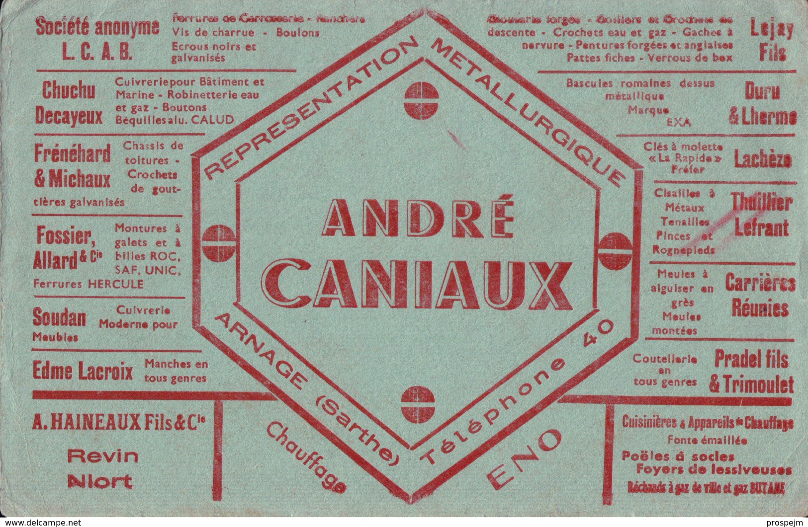 BUVARD  ANDRE CANIAUX A ARNAGE REPRESENTATION METALLURGIQUE - Other & Unclassified