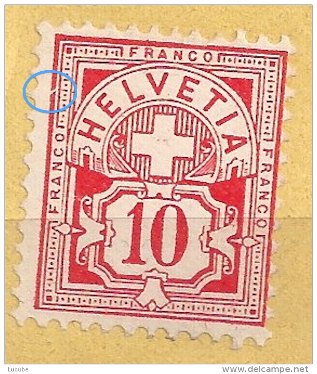 Ziffer 83, 10 Rp.zinnober *  (Markenabart)        1906 - Unused Stamps