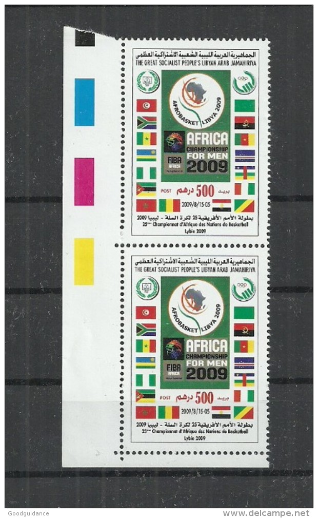 2009- Libya– African Basketball Championship -Afrobasket 2009 -Pair Of Stamps MNH - Libia