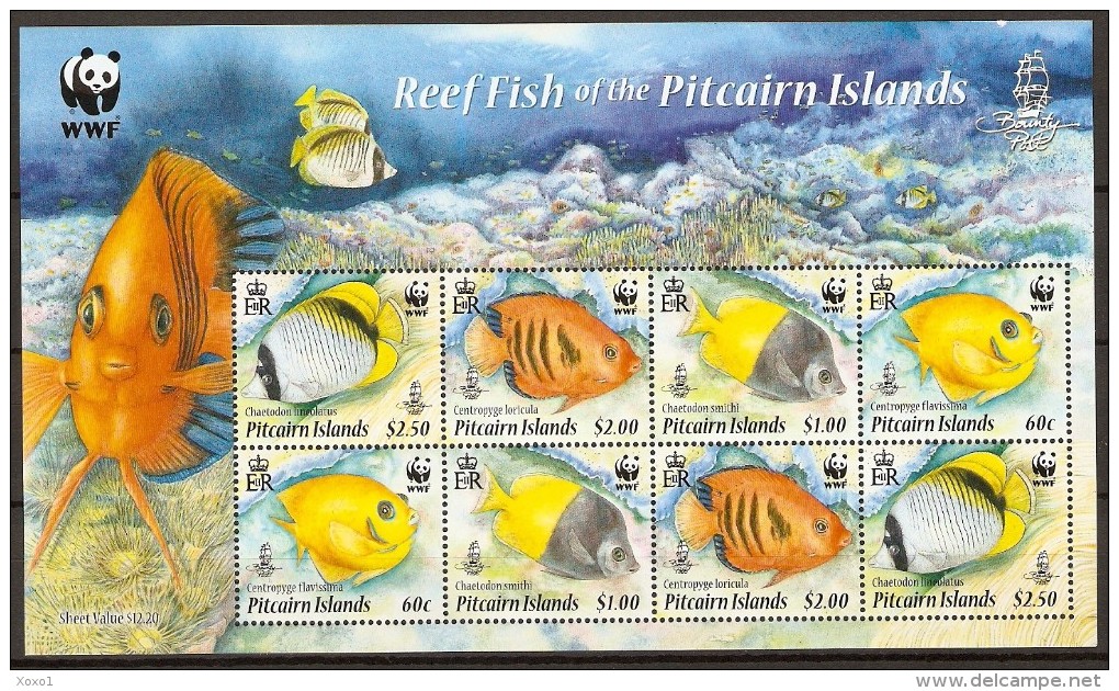 Pitcairn 2010 MiNr. 805 - 808 Marine Life REEF Fishes WWF M/sh MNH** 20,00 € - Unused Stamps