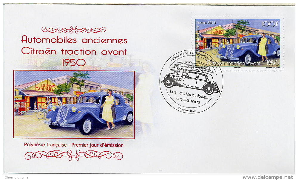 FDC  Citroën Traction Avant 1950 Handstamp Cancel Cachet - Voitures
