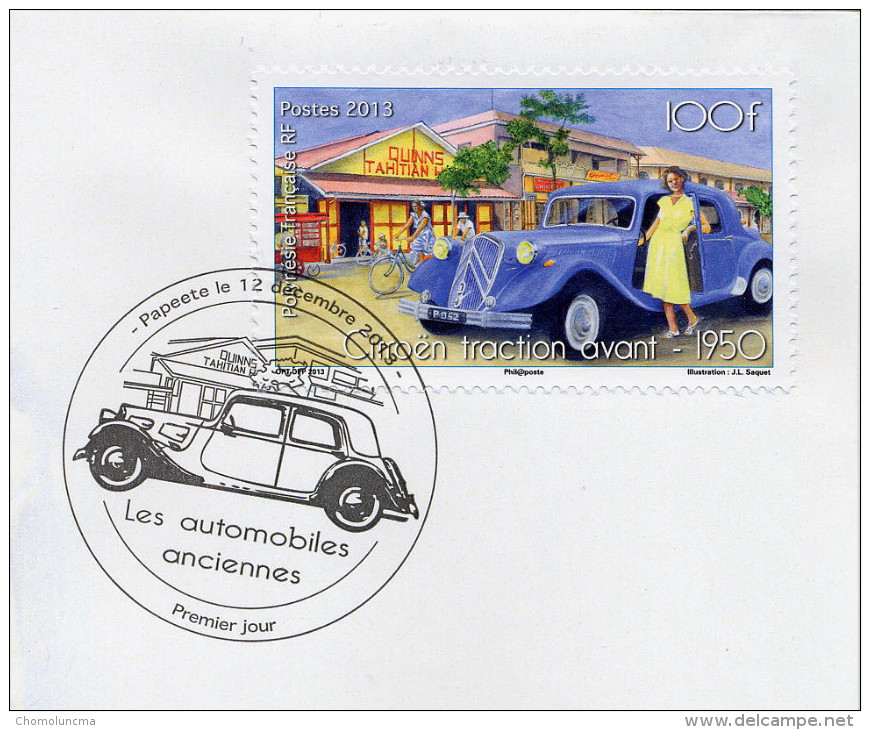 FDC  Citroën Traction Avant 1950 Handstamp Cancel Cachet - Voitures