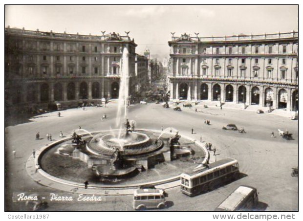 Roma - Piazza Esedra - Auto, Autobus - Piazze