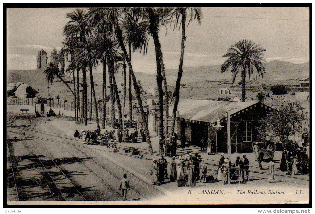6111 - Alte Ansichtskarte - Assuan The Railway Station - Estación Estacion La Gare - Aswan