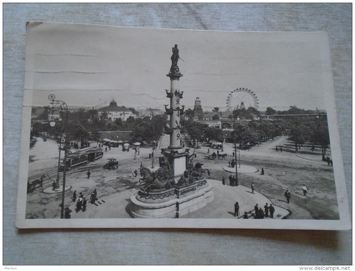 D139113 Austria  WIEN II  Prater Praterstern Mit Tegetthoffdenkmal 1932  -tram - Prater