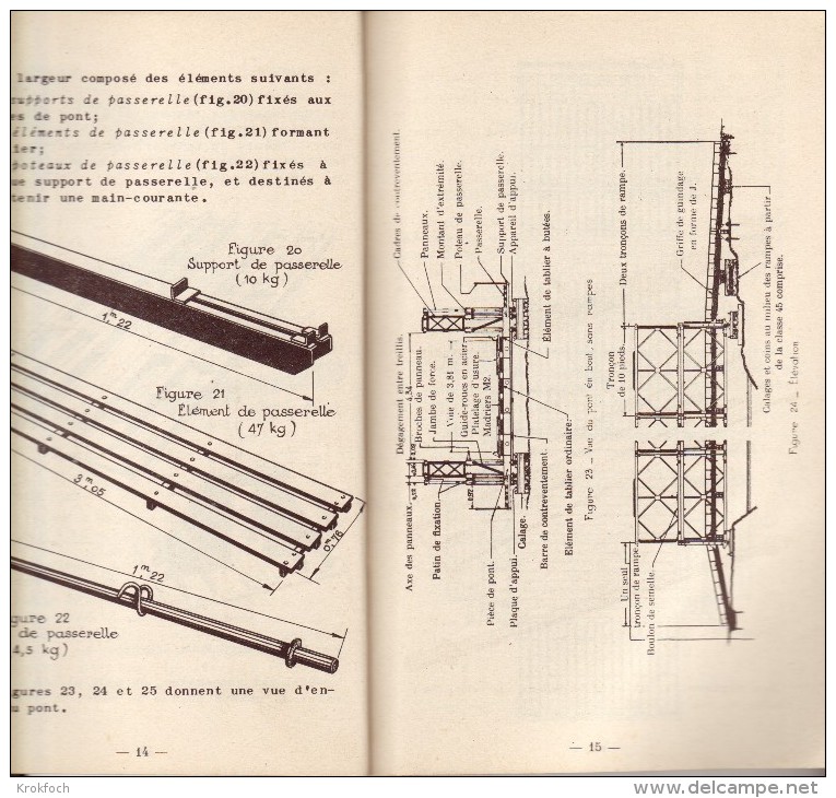 Pont Bailey US - Document Armée De Terre Génie 1953 - 60 Pages Avec Nombreux Croquis & Illustr. - French