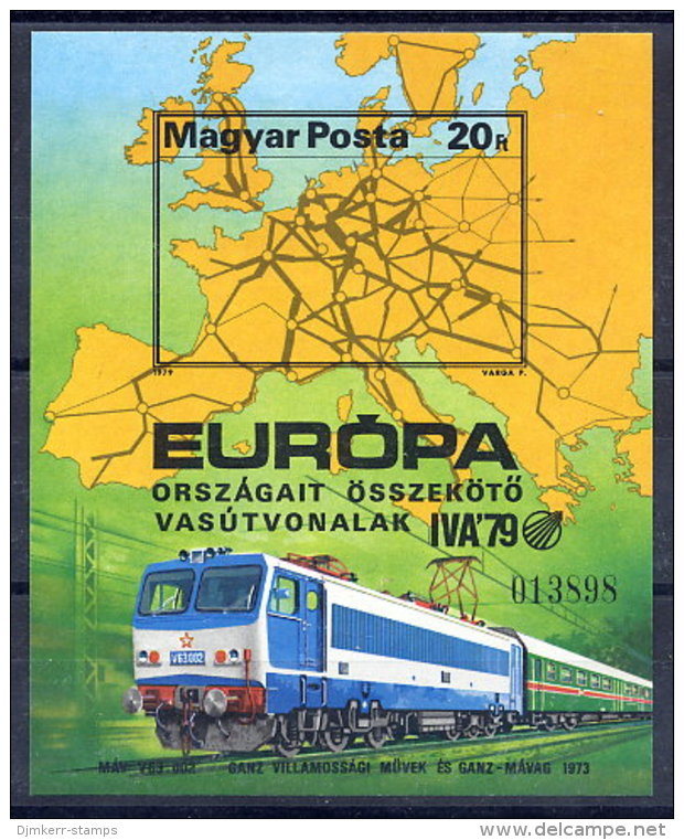 HUNGARY 1979 Transport Exhibition Imperforate Block MNH / **..  Michel Block 137B - Blocchi & Foglietti