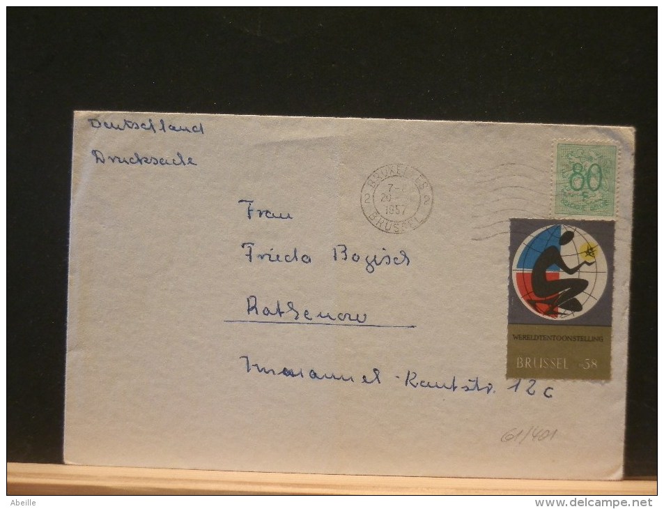 61/401 LETTRE  BELGE  VIGNETTE - 1958 – Bruxelles (Belgique)