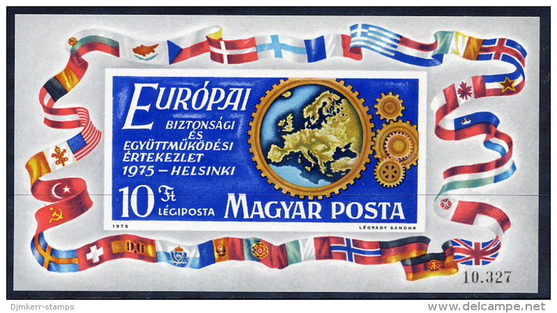 HUNGARY 1975 European Security Conference Imperforate Block MNH / **.  Michel 113B - Blocchi & Foglietti