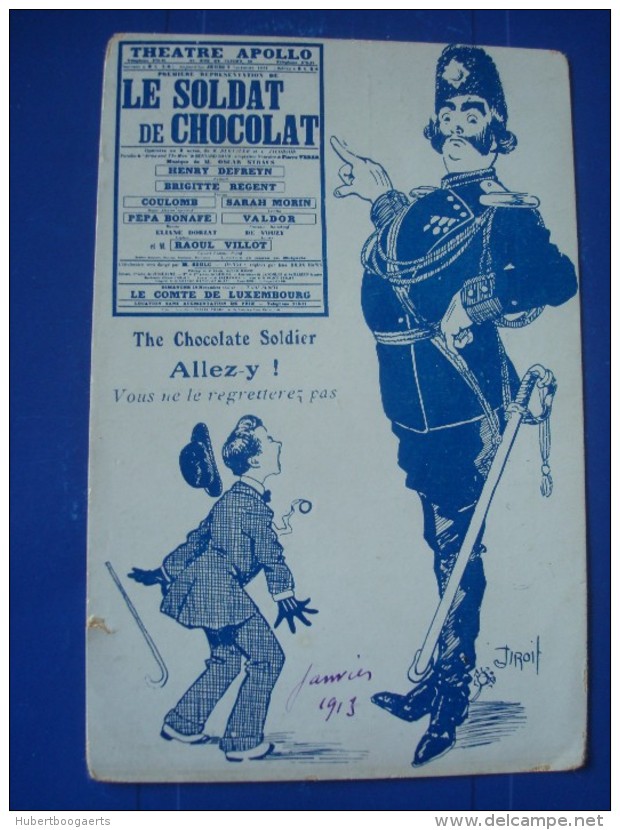 Théâtre APOLLO : Le Soldat De Chocolat En 1913 Signée JIROIT - Advertising