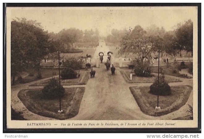 Cambodia - Battambang : View Of The Entrance Of The Park Of The Residency (Elephants). - Cambodge