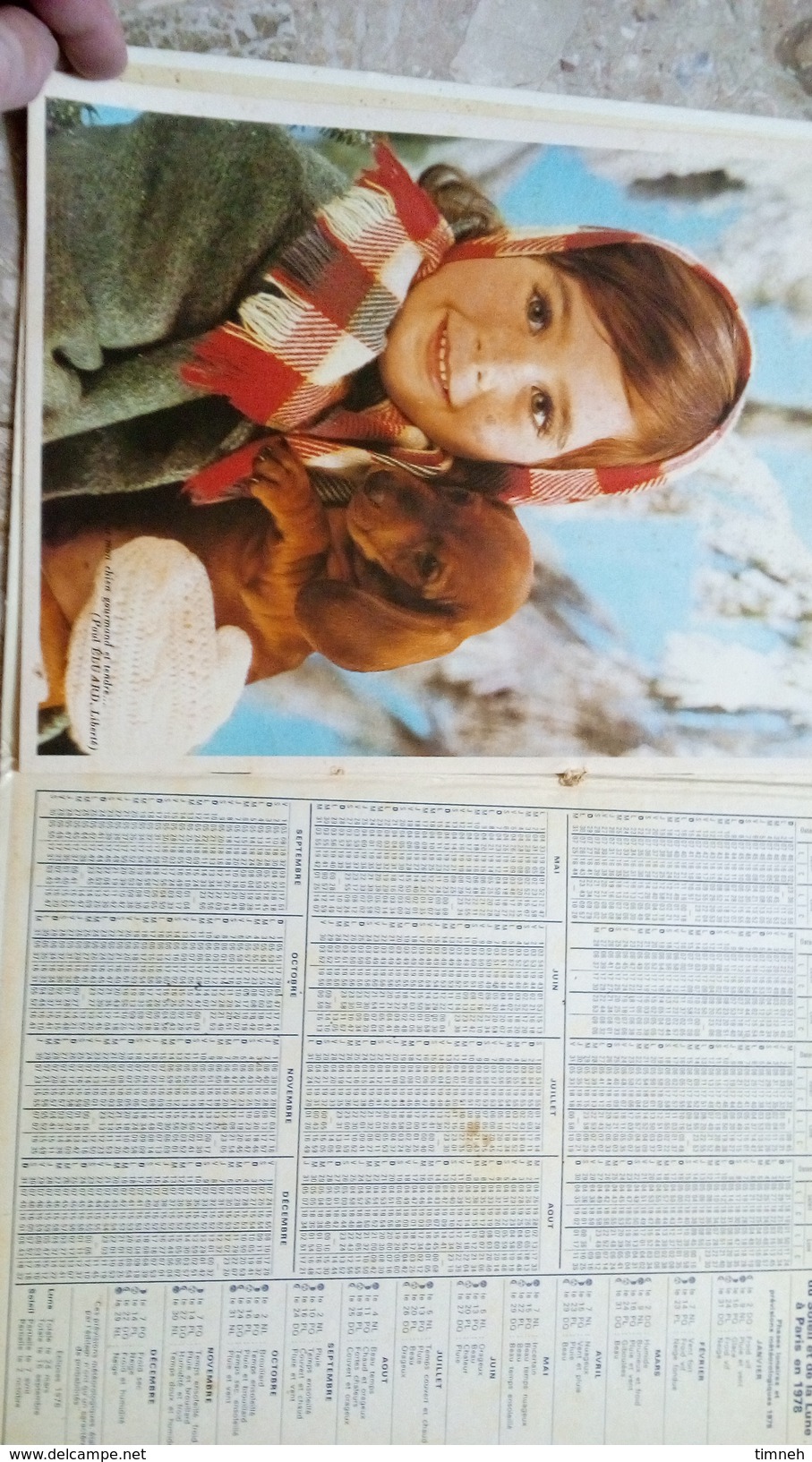 ALMANACH DES P.T.T 1978 -ENFANTS PONEY AGNEAU - CHAT - OISEAU - CHIOT -  LOIRET 45 - ORLEANS  - OBERTHUR Manque 2 Pages - Big : 1971-80