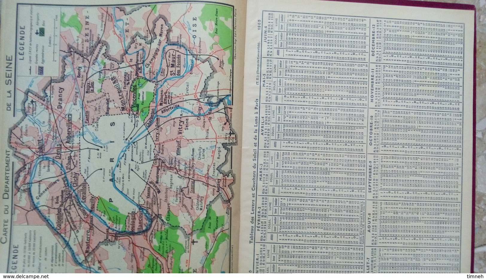 ALMANACH DES P.T.T 1960 - JOIES GRANDS AIR MONTAGNE Enfants 75 SEINE - PARIS  OBERTHUR - Grand Format : 1961-70