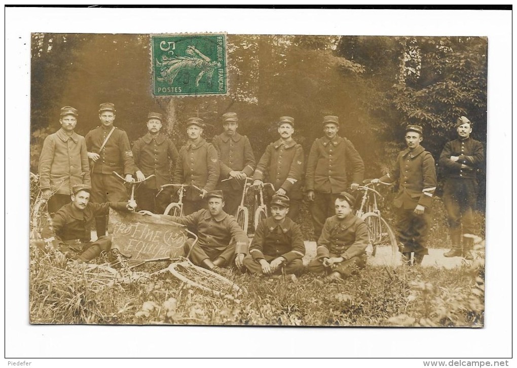 MILITARIA - Groupe De Militaires Cyclistes ( 120 Fine équipe " Ecrite De Bar-sur-Seine - Autres & Non Classés