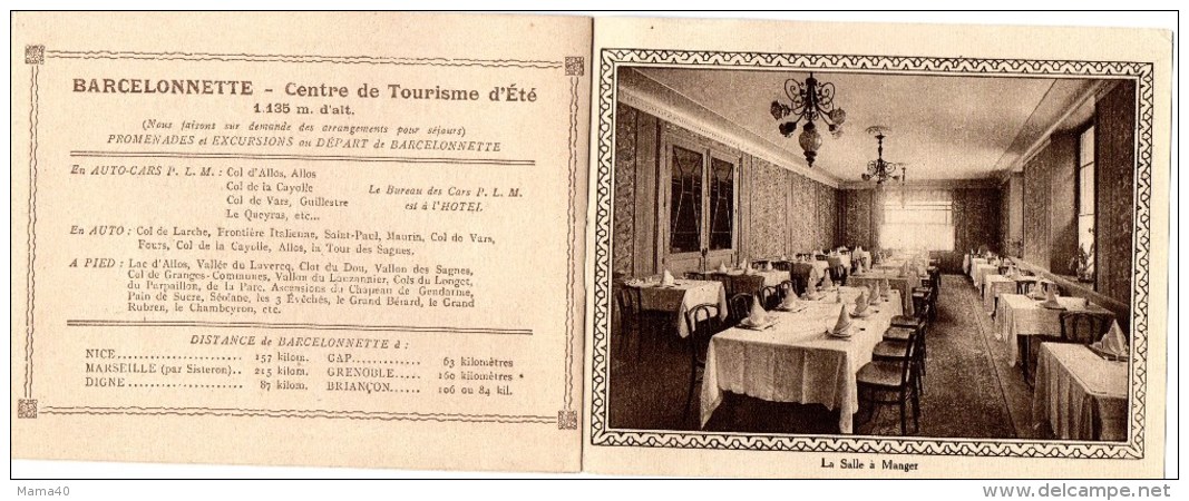 04 - BARCELONNETTE - LIVRET PUBLICITAIRE GRAND HOTEL DES ALPES - Publicités