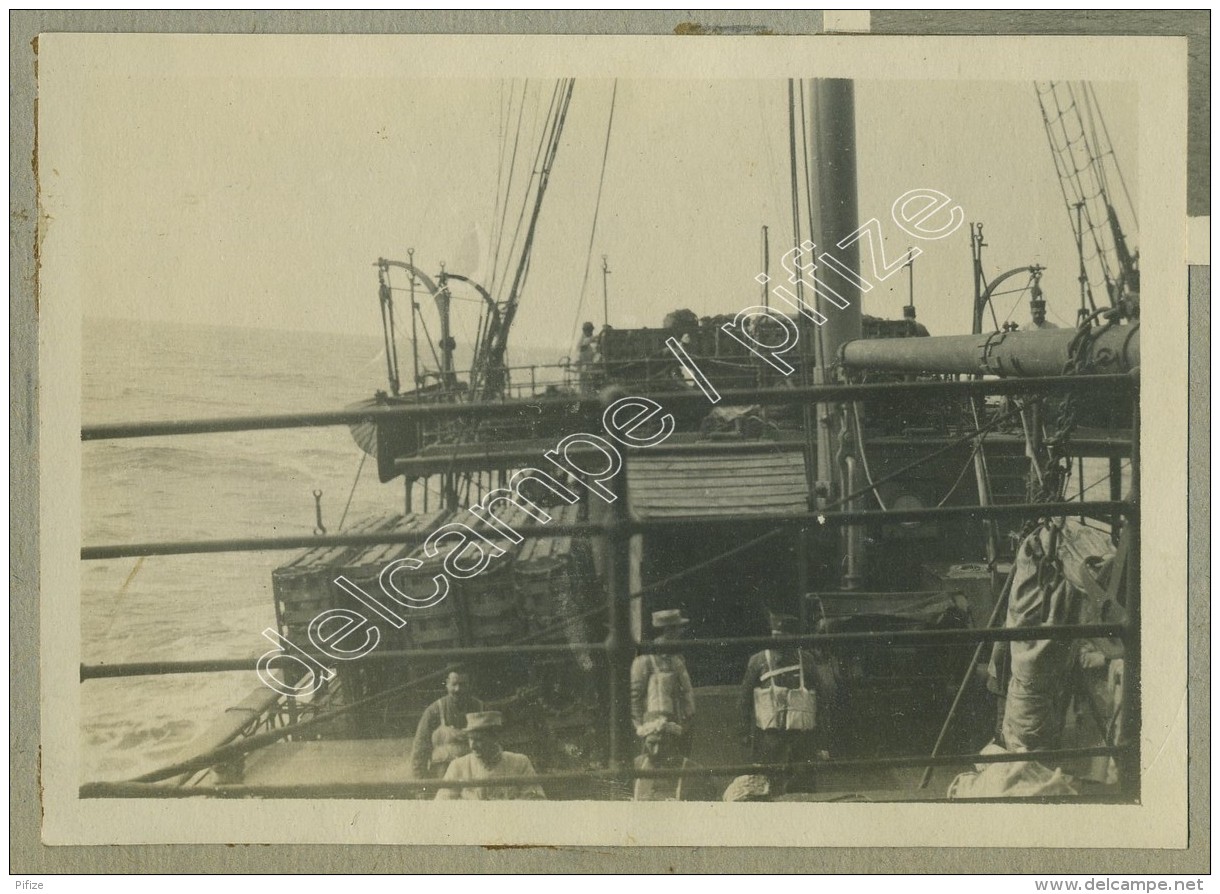 (Bateau) Alger 1917. Sur Le Dupleix. 10 Photos Sur Une Page D'album. Canon. - Boats