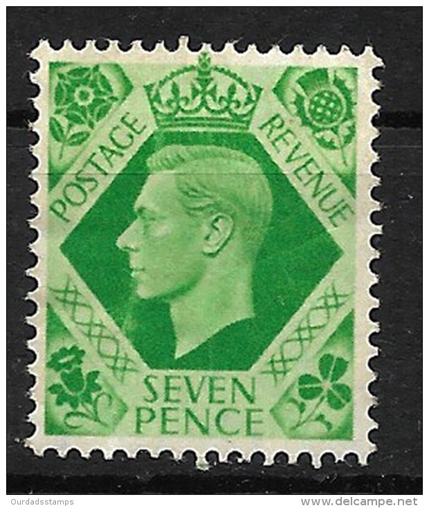 GB 1937 KGVI Definitives,7d Emerald-green MM (4650) - Unused Stamps