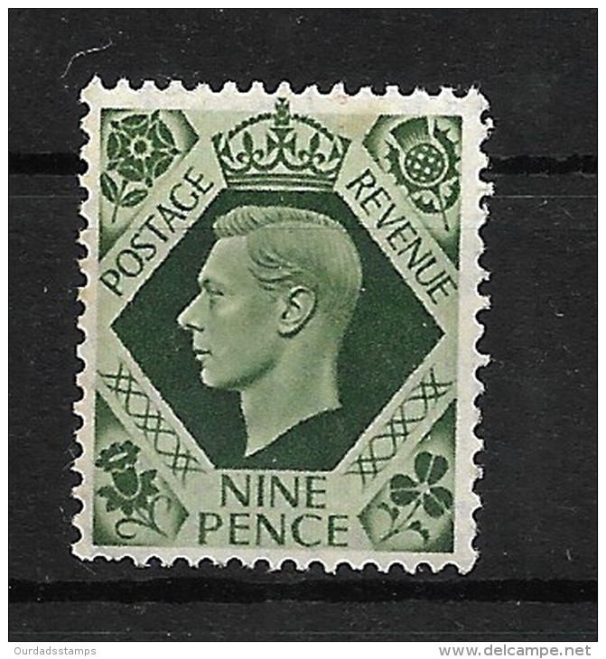 GB 1937 KGVI Definitives,9d Deep Olive-green LMM (4652) - Unused Stamps