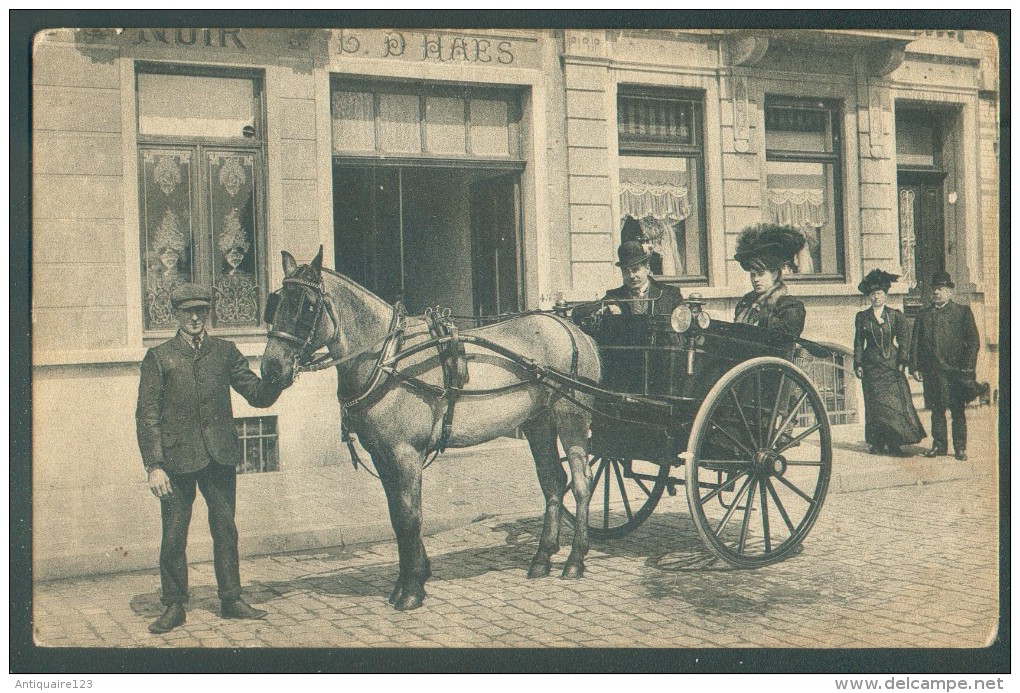 C.P. Oblitérée Agence LAEKEN 11 * En Sept. 1919 Avec Vue MAISON D.. HAES + Charette Trolley Avec 2 Dames (rare). En SM V - Laeken