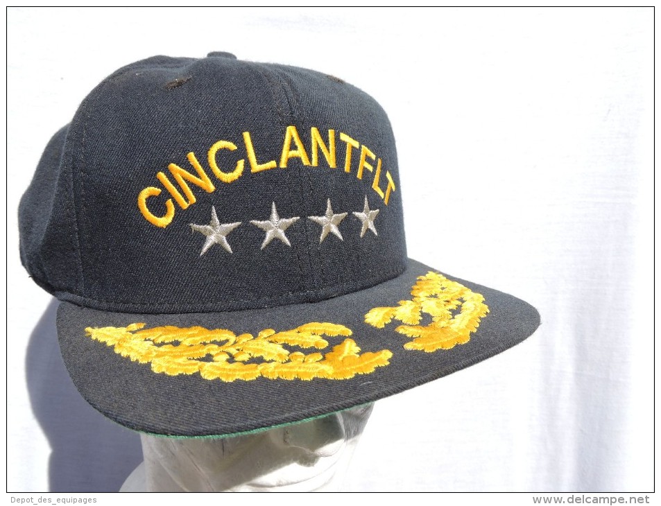 CINCLANTFLT  - U.S. NAVY   -  CASQUETTE OFFICIER - Casques & Coiffures