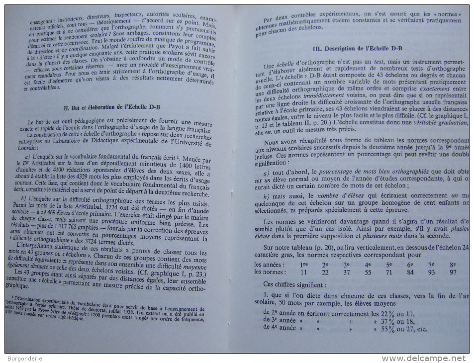 L'ECHELLE DUBOIS-BUYSE D'ORTHOGRAPHE USUELLE FRANCAISE /  FRANCOIS TERS / OCDL / 1970 - 18 Ans Et Plus