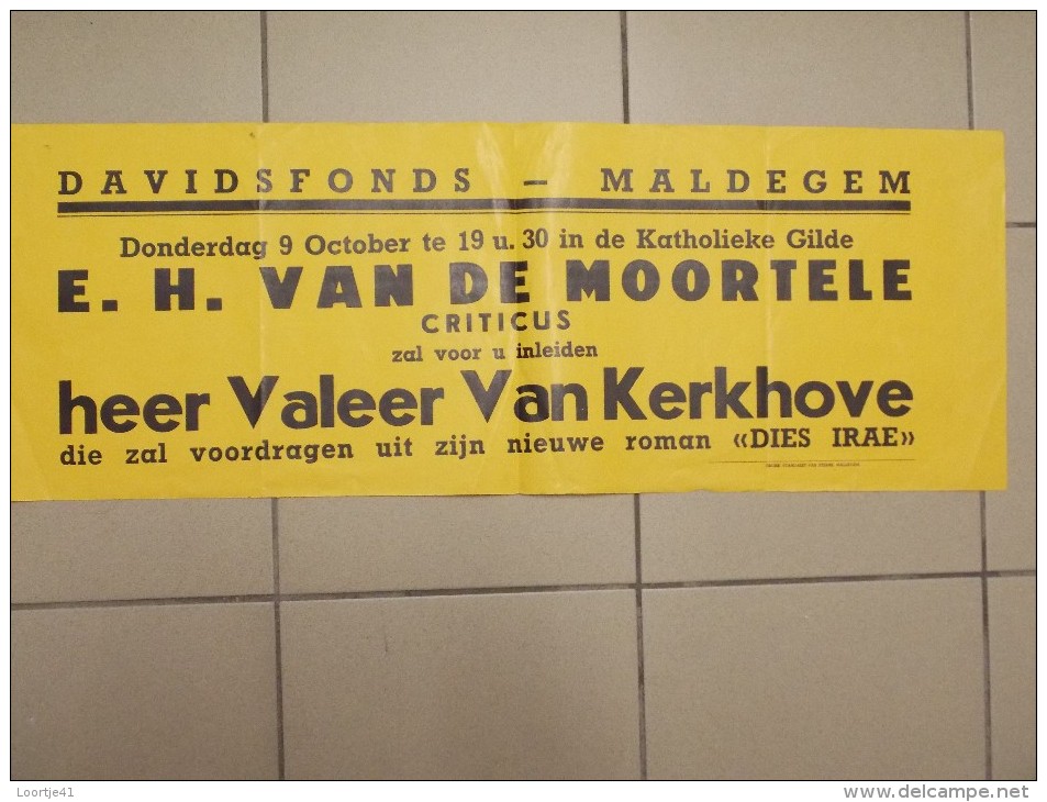 Affiche Poster - Davidsfonds Maldegem - Gilde -  EH Van De Moortele - Valeer Van Kerkhove - Affiches