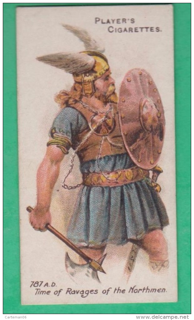 Chromo John Player & Sons, Player's Cigarettes, Arms & Armour 7 -Time Of Ravages Of The Northmen N°787 A Viking - Player's