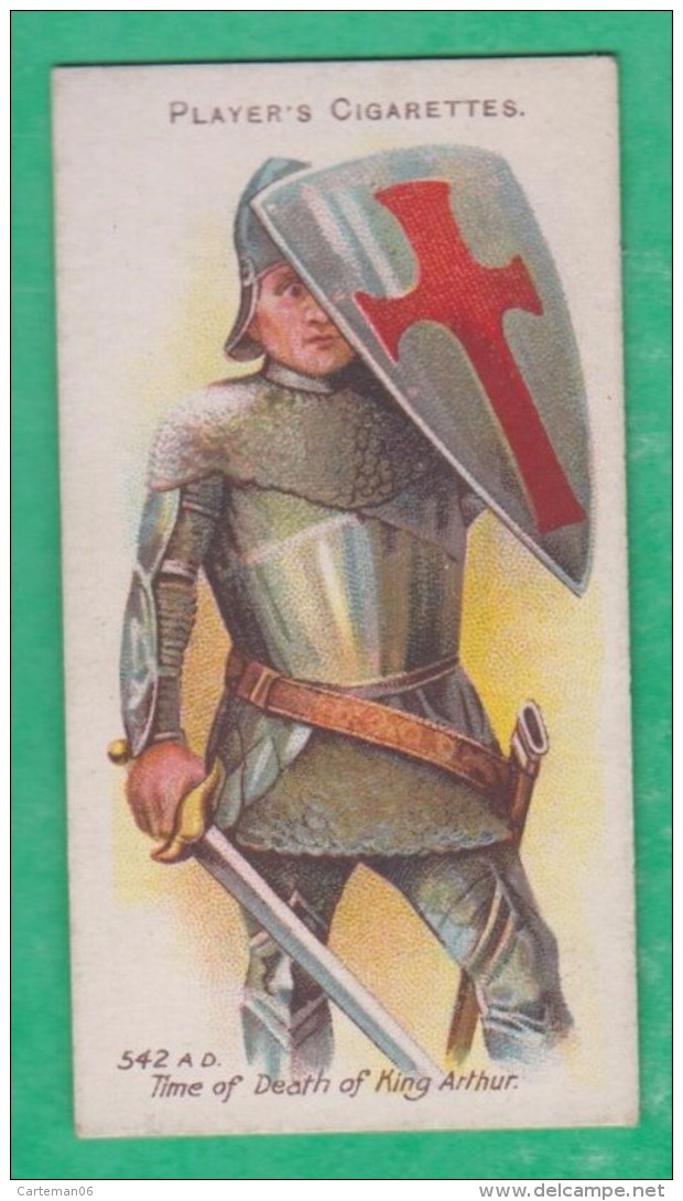 Chromo John Player & Sons, Player's Cigarettes, Arms & Armour 5 -Time Of Death Of King Arthur N°542 A Knight Of The Roun - Player's