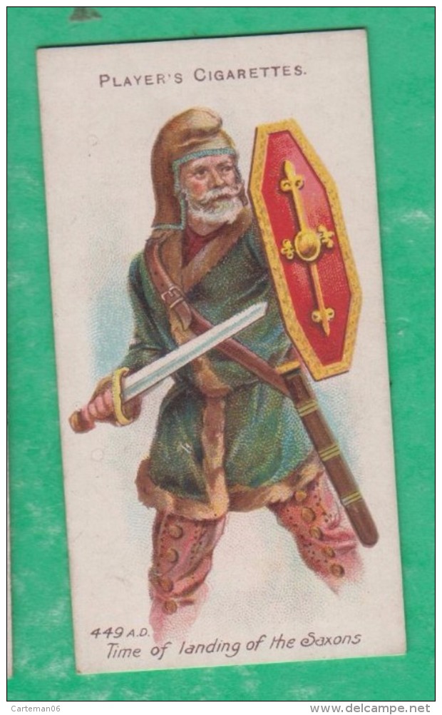 Chromo John Player & Sons, Player's Cigarettes, Arms & Armour 4 -Time Of Landing Of The Saxons N°449 A Jutish Warrior - Player's