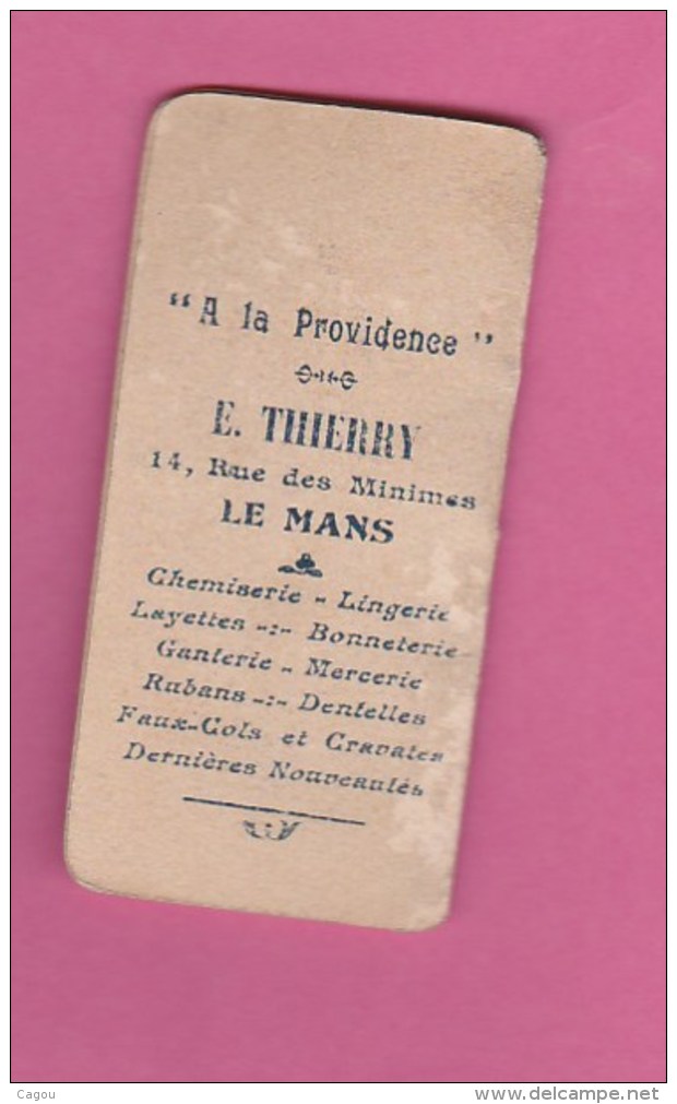 PETIT CALENDRIER POUR 1921 "A LA PROVIDENCE" E. THIERRY 14 RUE DES MINIMES LE MANS CHEMISERIE - LINGERIE ..... - Petit Format : 1921-40