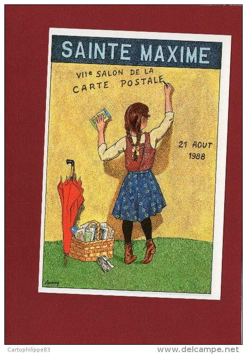 SAINTE MAXIME 83 -ILLUSTRATEUR Andre Roussey Idée Chocolat Menier - Bourses & Salons De Collections