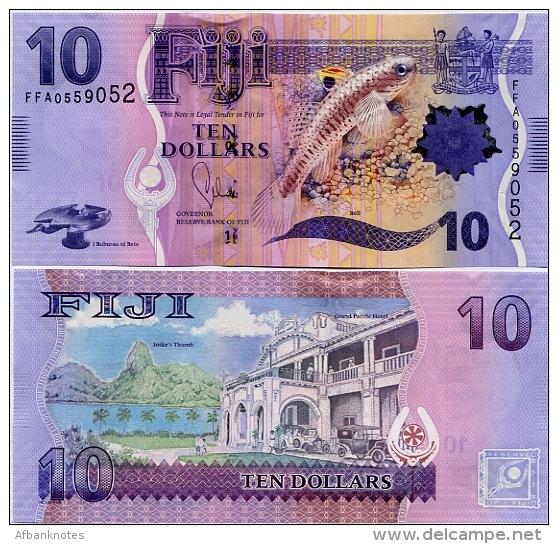 FIJI       10 Dollars       P-116a      ND (2013)       UNC - Figi