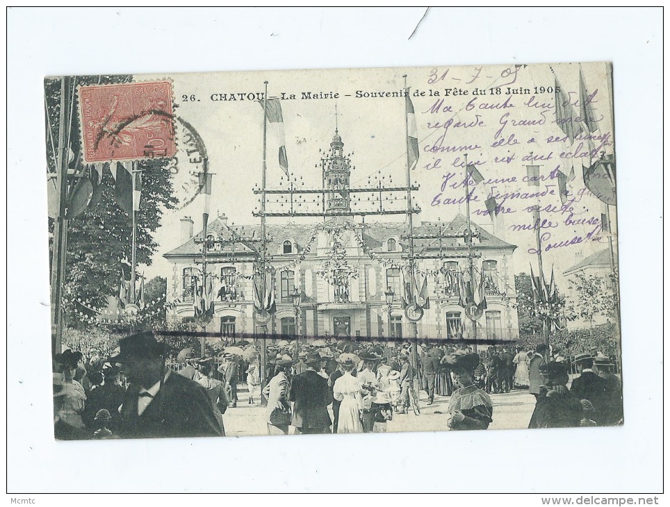 CPA  -   Chatou - La Mairie - Souvenir De La Fête Du 18 Juin 1905 - Chatou