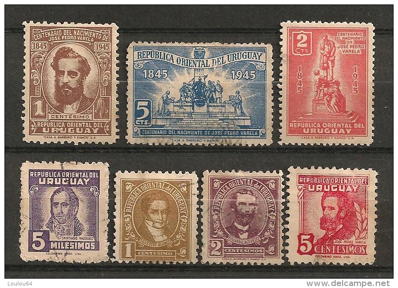 Timbres - Amérique - Uruguay - 1945 - Série De 7 Timbres - (2) - Uruguay