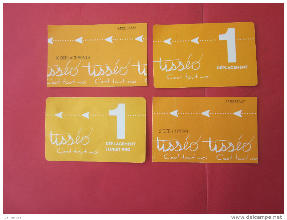Titre De Transport 4 Tickets Billet De BUS Métro Tisséo Toulouse=>10 - 2- 1-1- Déplacements-Ticket Pro 2016 - Europa
