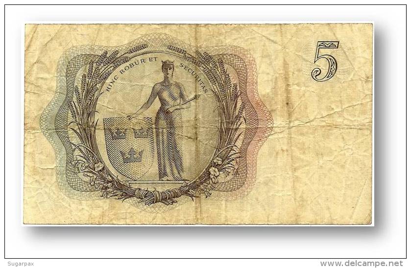 SWEDEN - 5 KRONOR - 1954 - P 42.a - Serie BA - 2 Scans - Suecia