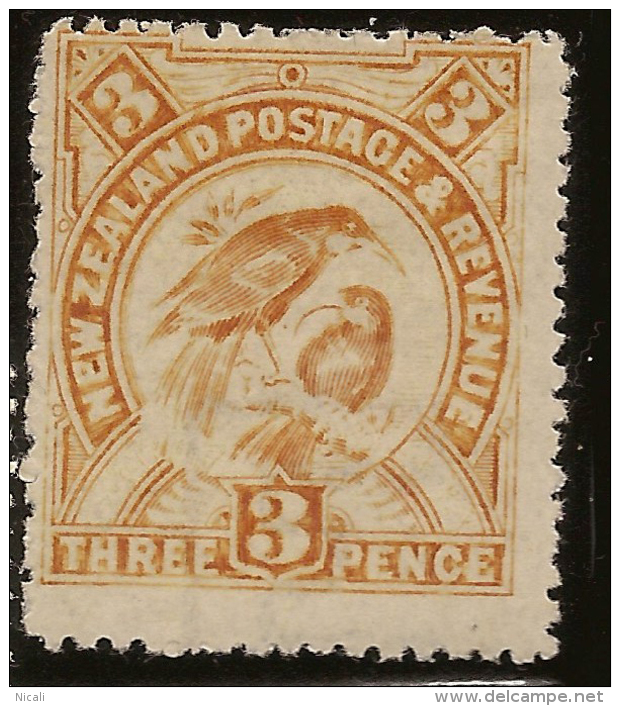 NZ 1898 3d Huia P14 SG 321c HM #VY133 - Ongebruikt