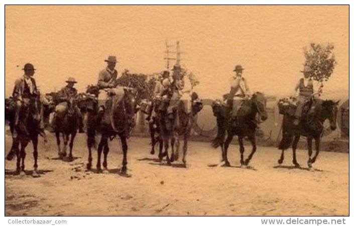 URUGUAY ETHNIC MILK SELLERS MILKMAN ON HORSE PHOTO CA1900 POSTCARD SIZE - Otros & Sin Clasificación