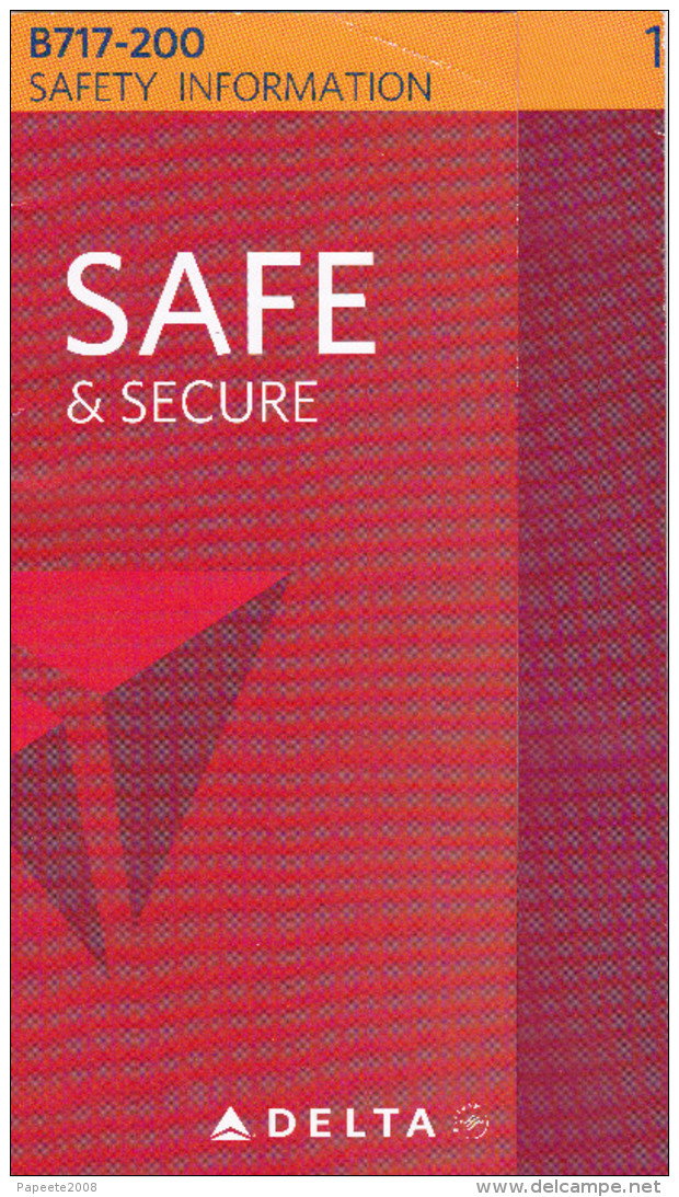 Delta Airline / B 717-200 - 2015 / Consignes De Sécurité / Safety Card (grand Format) - Veiligheidskaarten