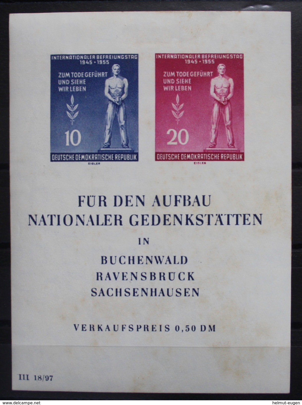 MiNr. 459 - 460 (Block 11) Deutschland Deutsche Demokratische Republik Blockausgabe, Wz. 2 X, - 1950-1970