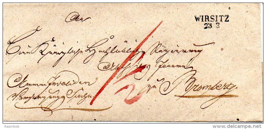 L196  Wirsitz  Cachet 2 Lignes Non Encadrées  Pour Bromberg - Prephilately