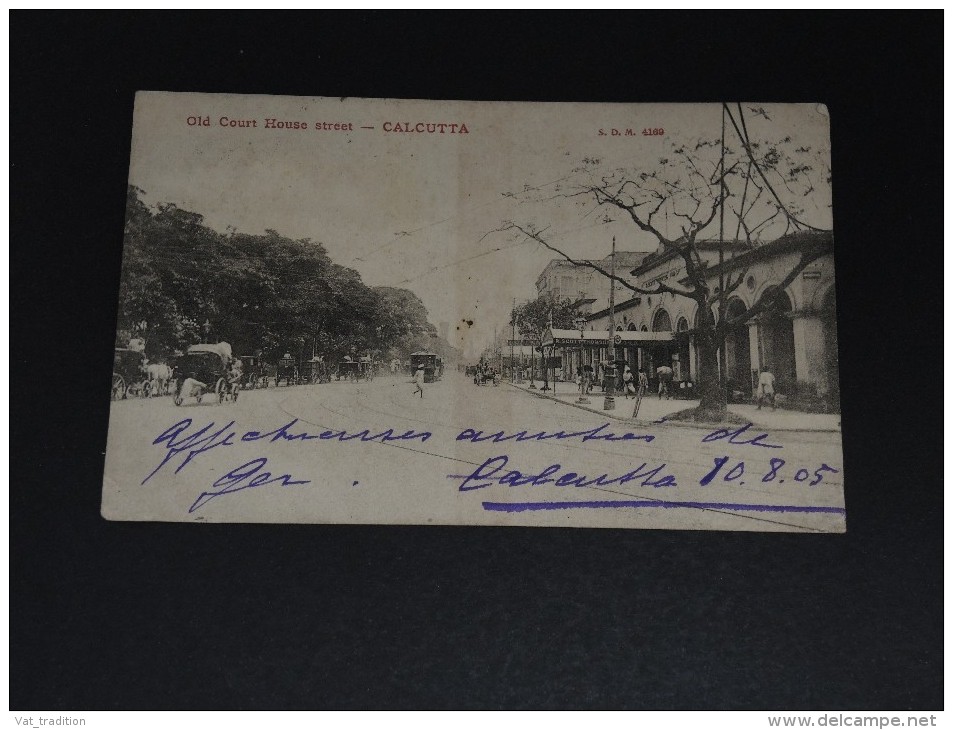 GRANDE BRETAGNE / INDE - Oblitération De Calcutta Sur Carte Postale Pour La France En 1905 - A Voir - L 1383 - 1902-11 King Edward VII