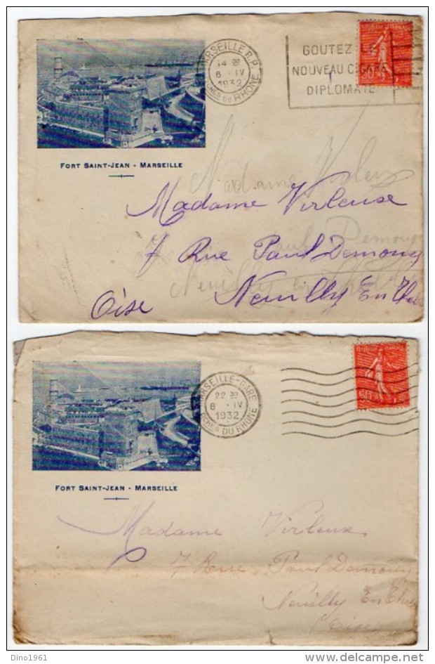 TB 2020 - LSC - 2 Lettres Illustrées Fort Saint Jean à  MARSEILLE - Other & Unclassified