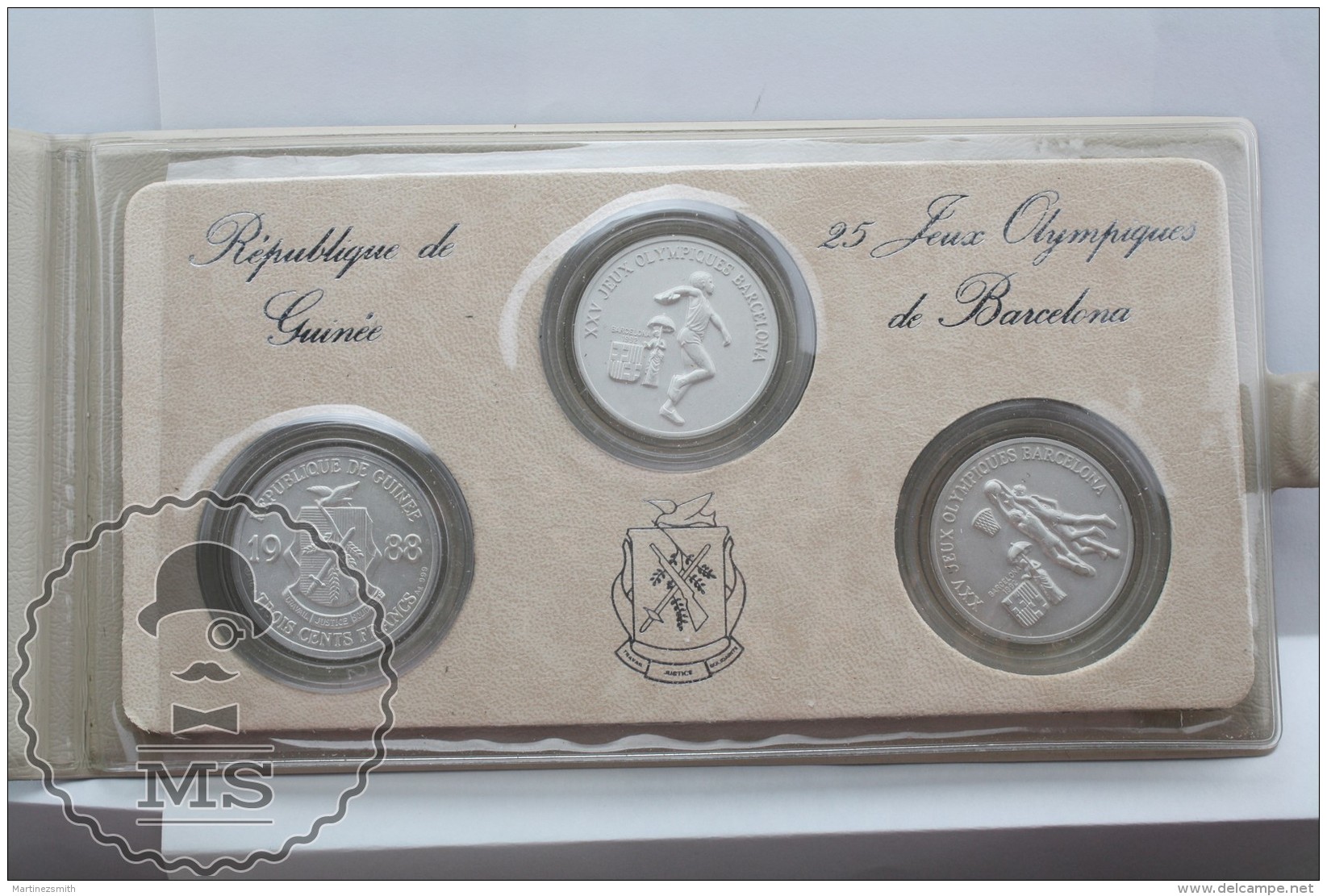 Republic Of Guinea/ République De Guinée 25 Olympic Games Of Barcelona 1992, 100, 200 & 300 Francs In Silver Coins - Guinea
